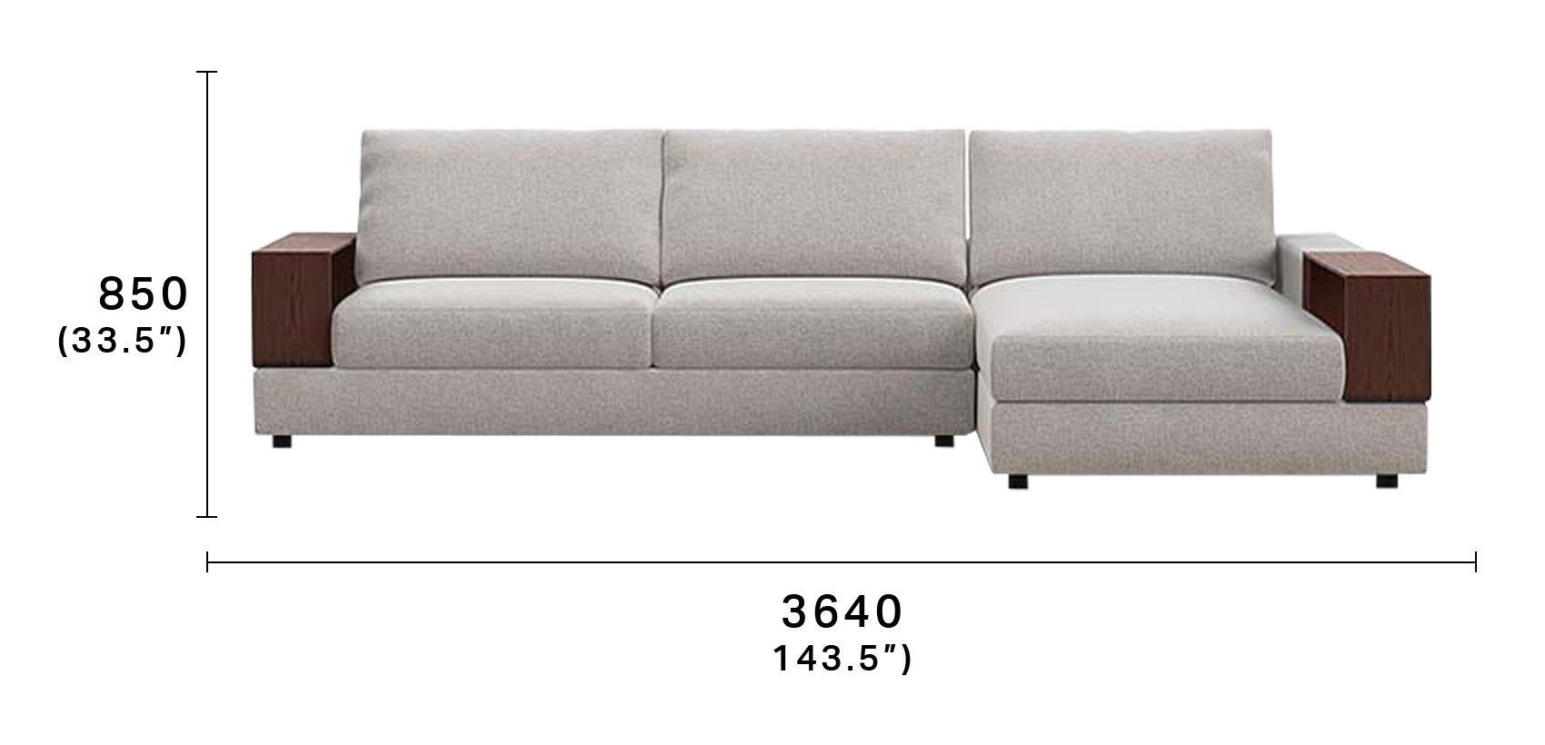 Jasper Sofa 5-Seater with Wide Chaise