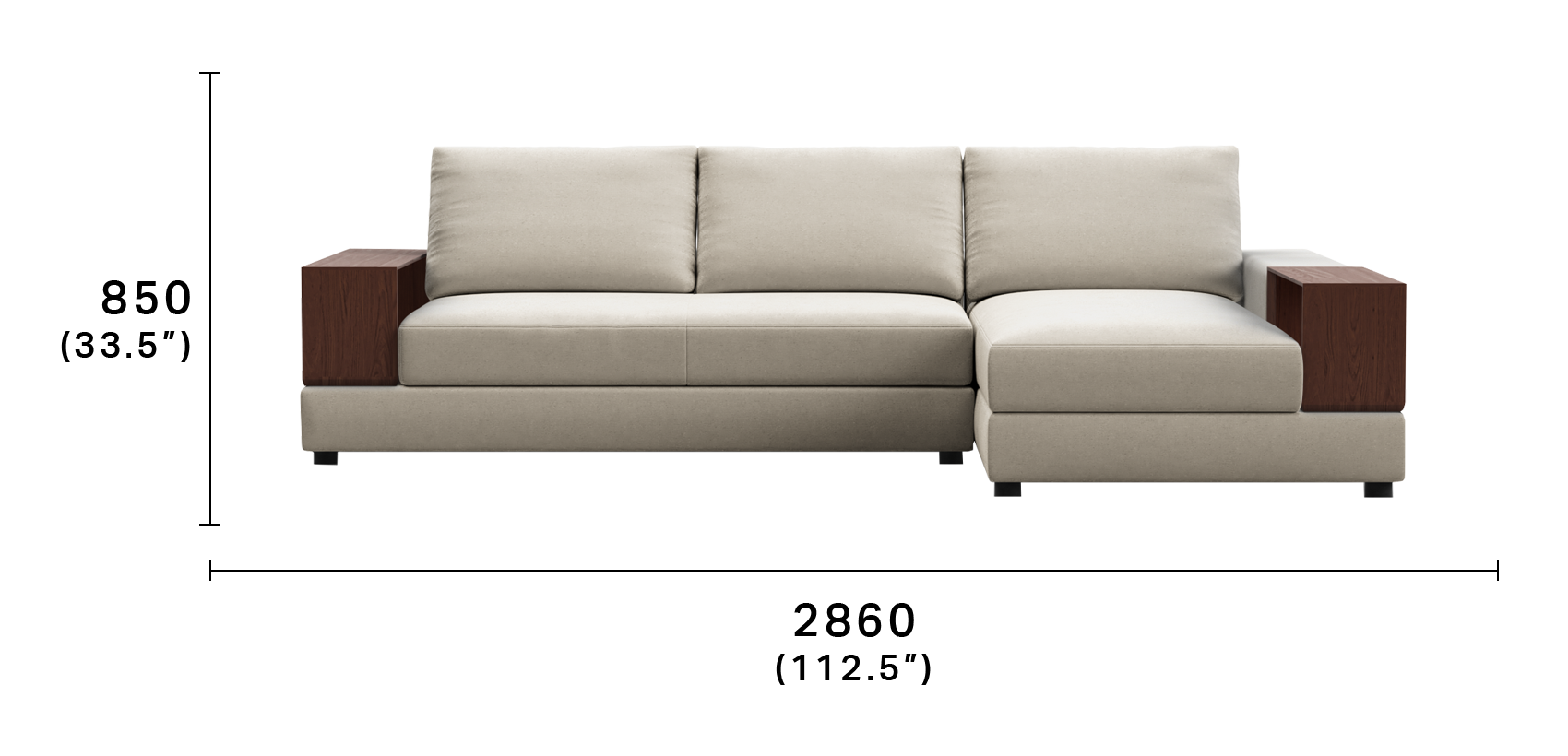 Jasper Sofa 3-Seater with Chaise